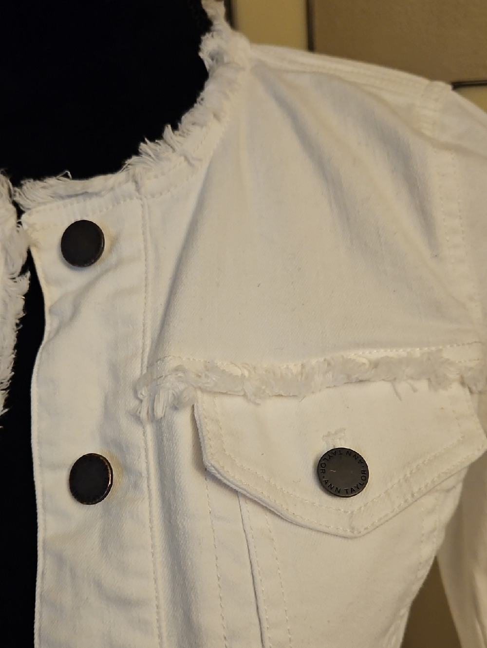Ann Taylor Ruffled Denim Jacket - Picture 3 of 7